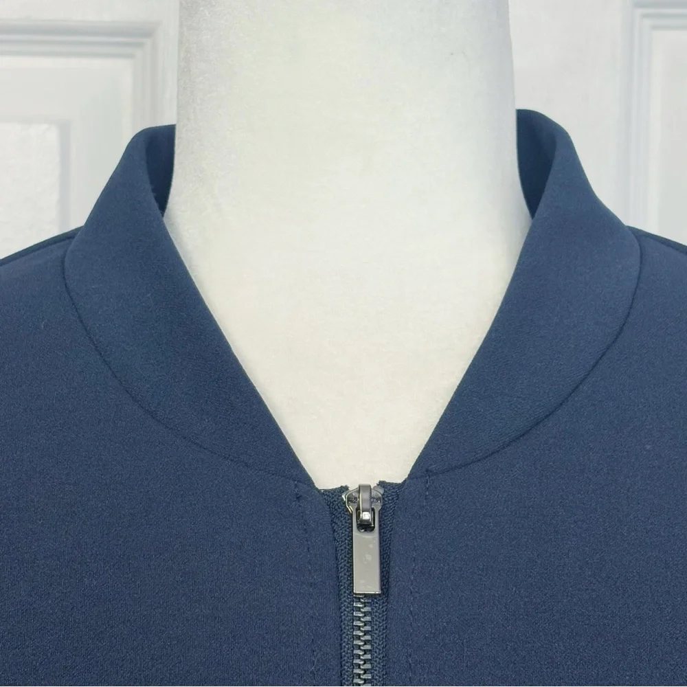 Lane Bryant Navy Blue Long Sleeve Pleated Peplum Waist Zip Jacket 20 - Picture 3 of 16